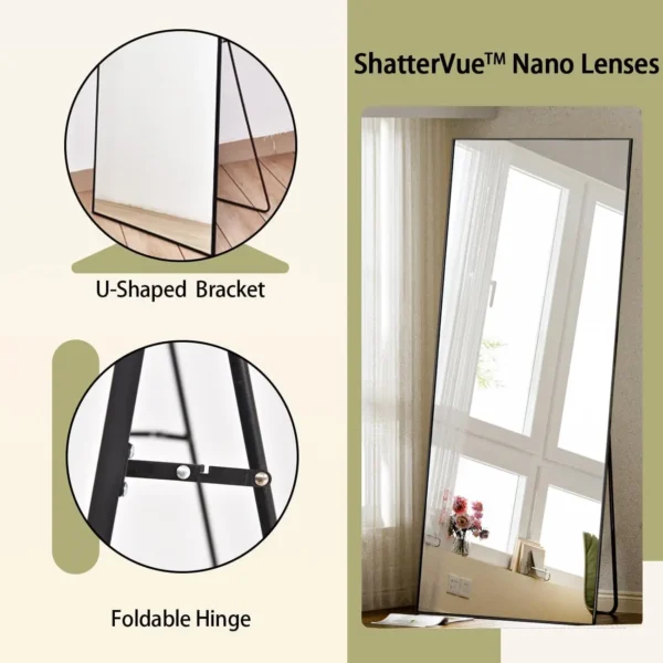 Full Length Mirror, 71"x26" Standing Hanging or Leaning Against Wall Floor Mirrors Body Dressing Wall-Mounted for Living Room, - Image 4